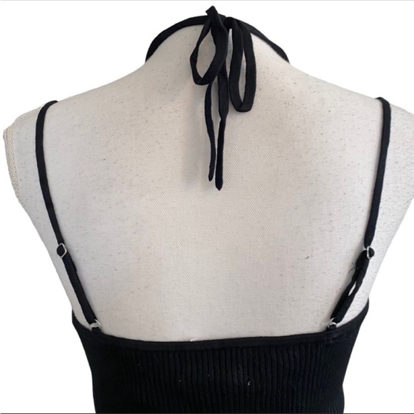 NEW Abercrombie & Fitch Strappy Halter Mini Sweater Dress SZ XL in Black - Picture 6 of 9